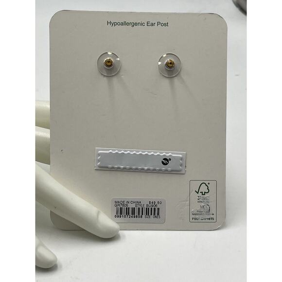 J. Crew Green Faceted Crystal Bling Stone Gold Stud Jewel box Earrings NWT NEW - Picture 6 of 10